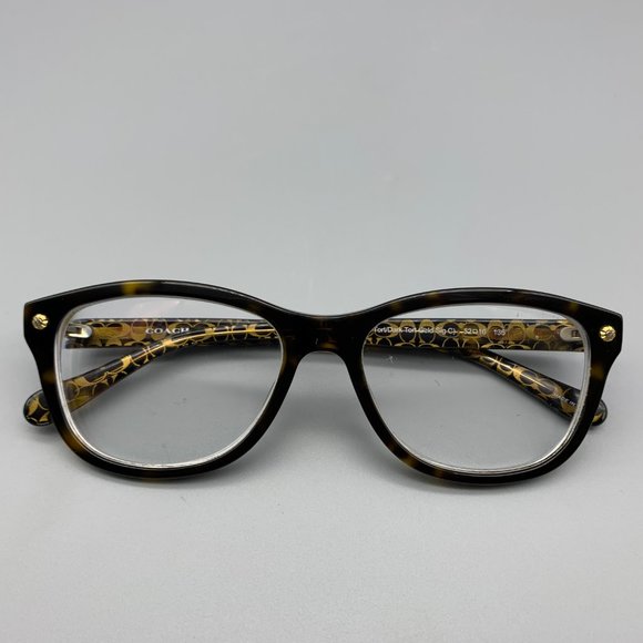 Coach HC6095 Dark Tortoise with Gold Signature C Full Rim Glasses - Picture 1 of 11